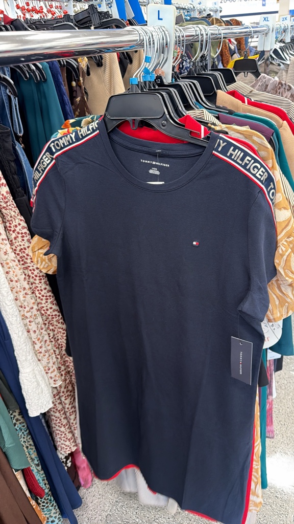 Tommy Hilfiger vestido azul cuello redondo