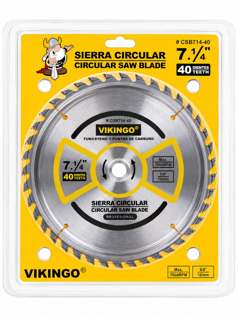 VIKINGO disco p/ sierra circular 7 1/4 (40Dientes)