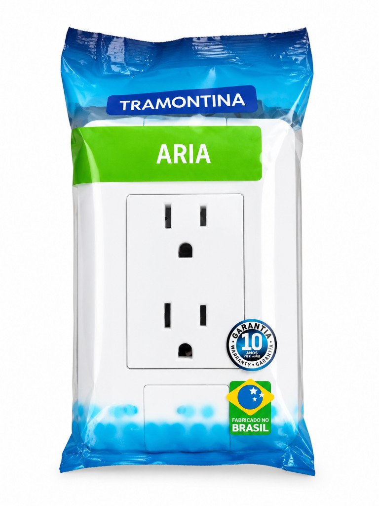 Tramontina Aria toma corriente doble blanco