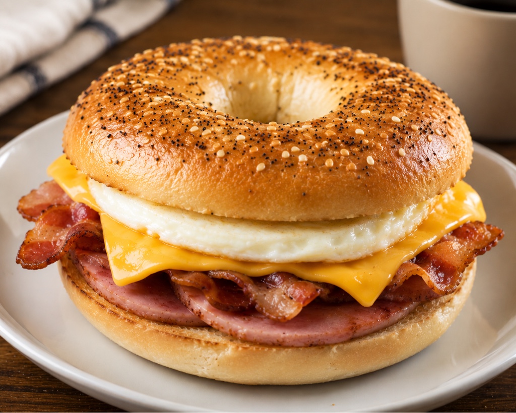 Bagel Jamon y tocino