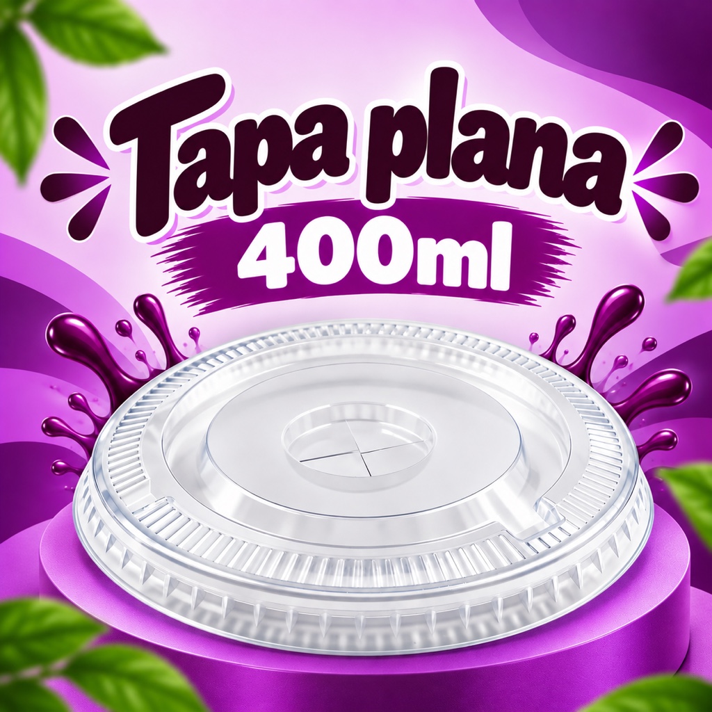 Tapa plana 400ml 40un