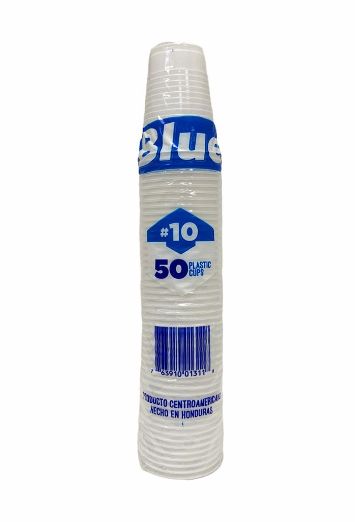 vasos 10 plasticos blancos 50pz