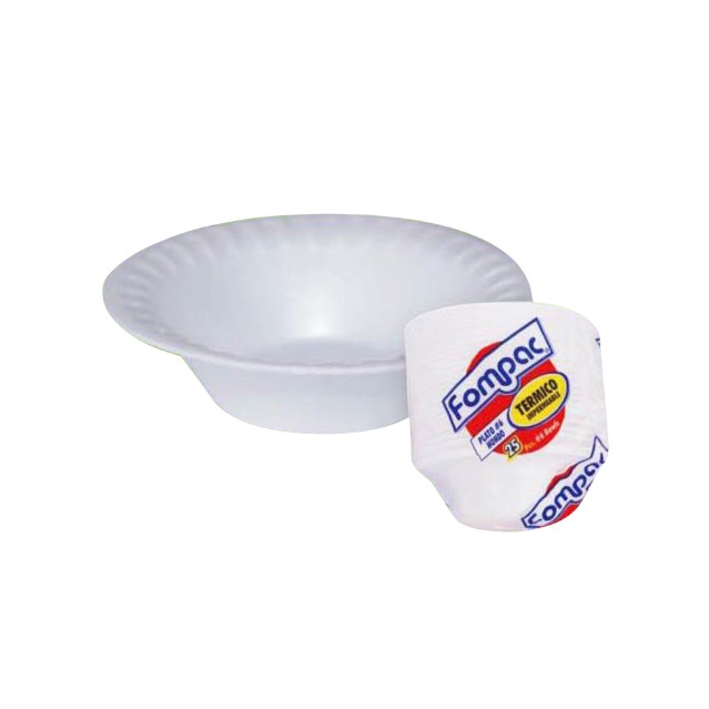Fompac plato desechable blanco