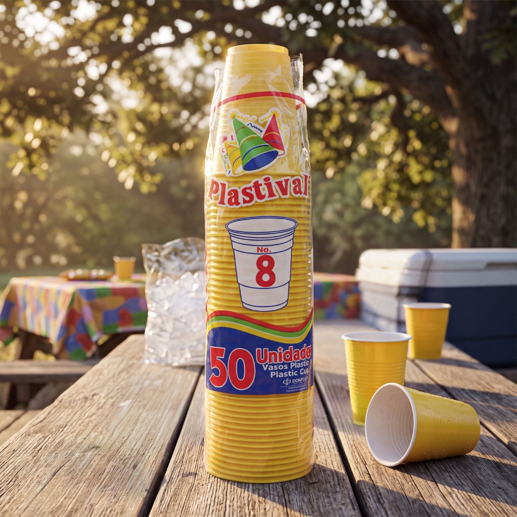 Plastival vasos amarillos No. 8