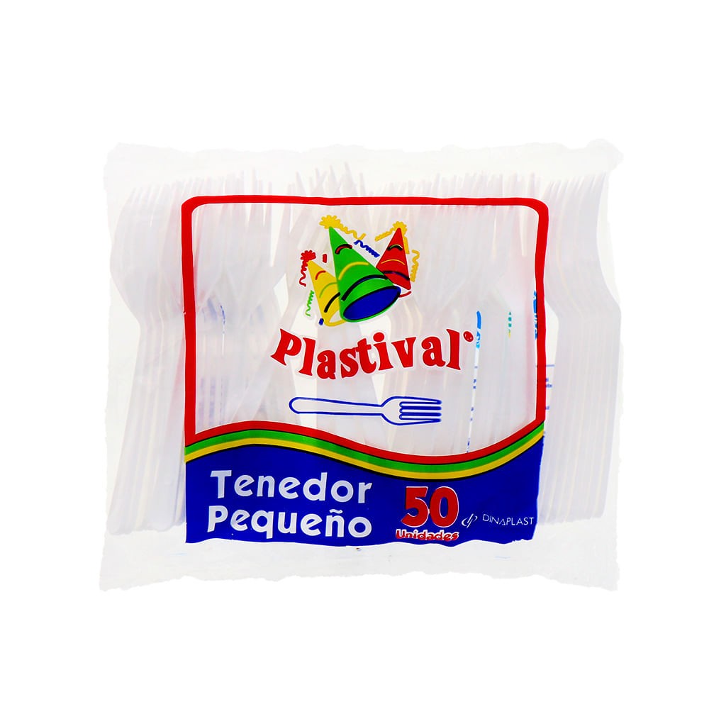 Plastival tenedor pequeno 50u