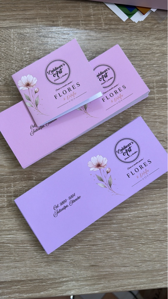 Tarjetas para floristería