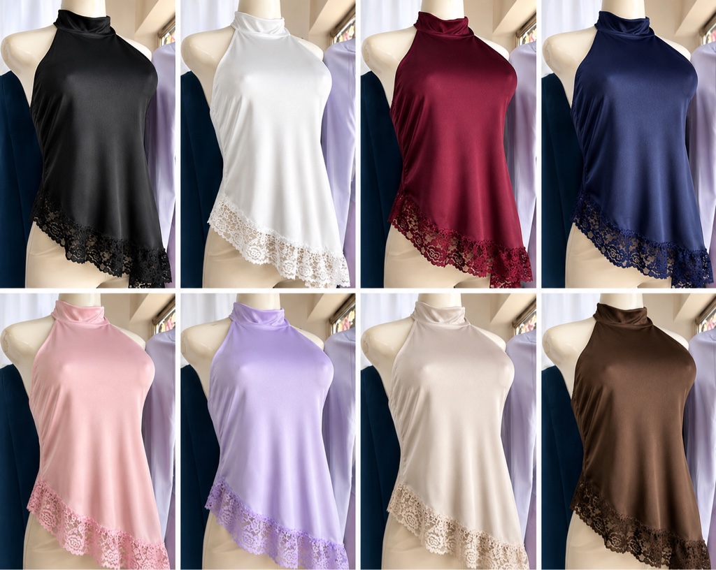 Blusa halter encaje