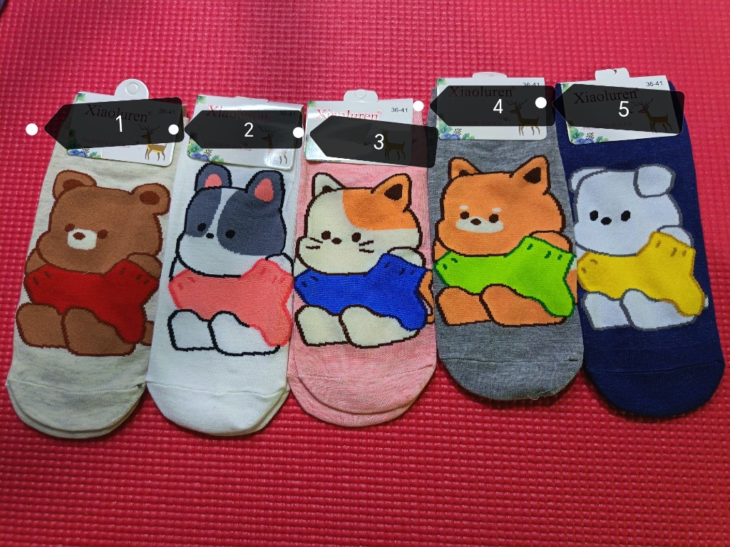 Medias soquetes diseño gatito