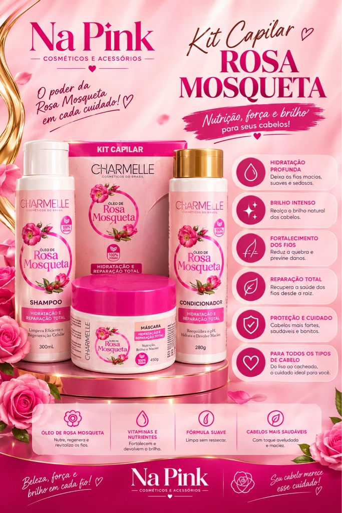 Na Pink Kit Capilar Rosa Mosqueta