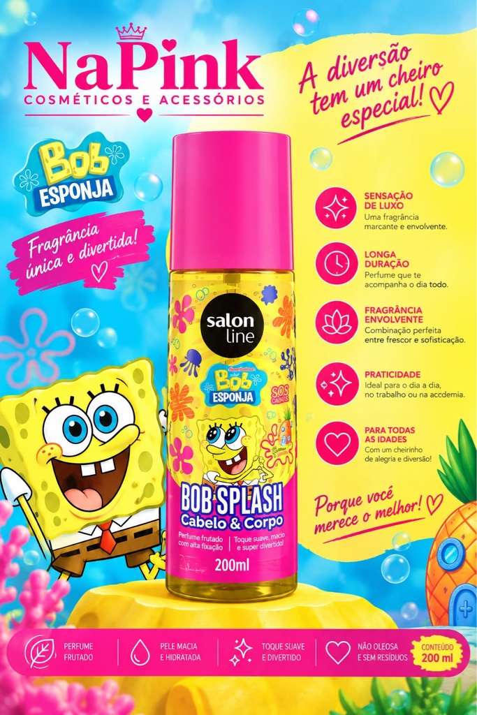Salon Line Bob Esponja Bob Splash 200ml