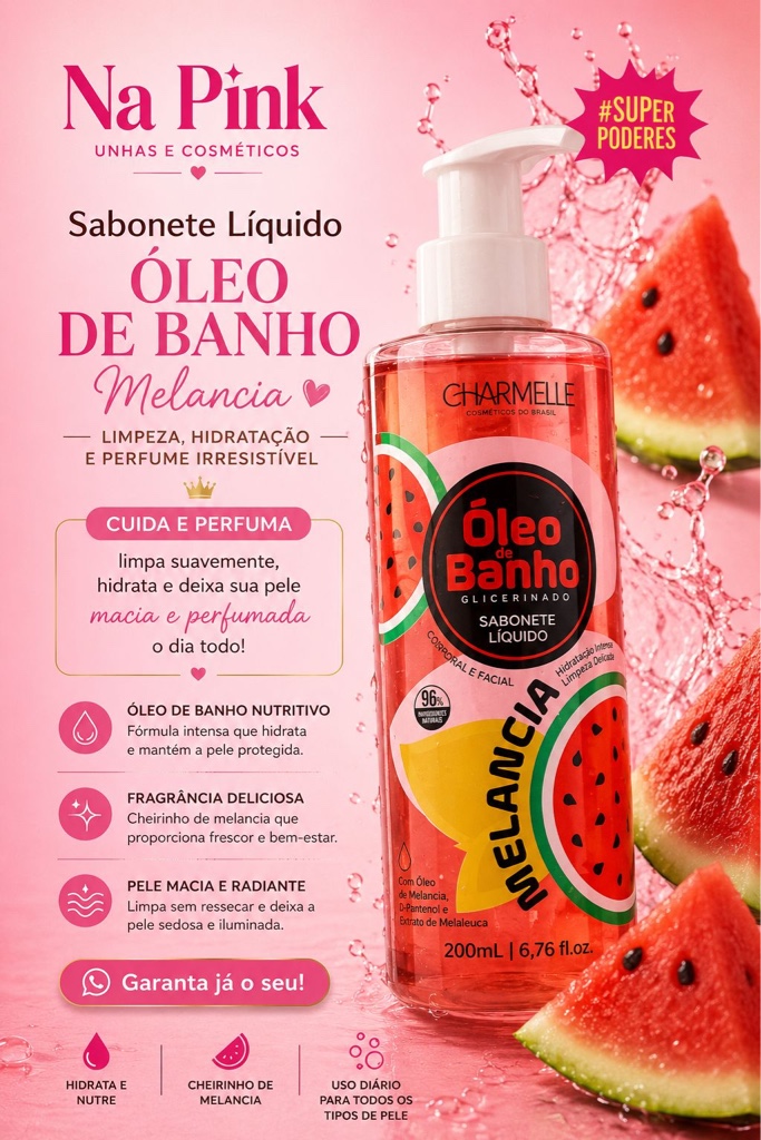 Na Pink Óleo de Banho Melancia 200mL