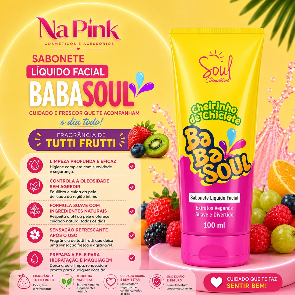 Babasoul Sabonete Líquido Facial Tutti Frutti 100ml