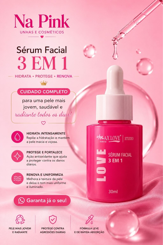 Max Love Sérum Facial 3 em 1