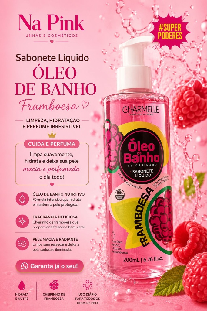 Charmelle Óleo de Banho Framboesa 200mL