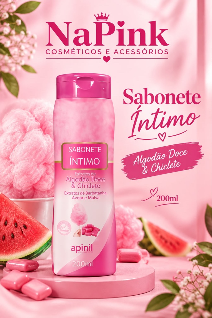 Apinil Sabonete Íntimo Algodão Doce & Chiclete 200ml