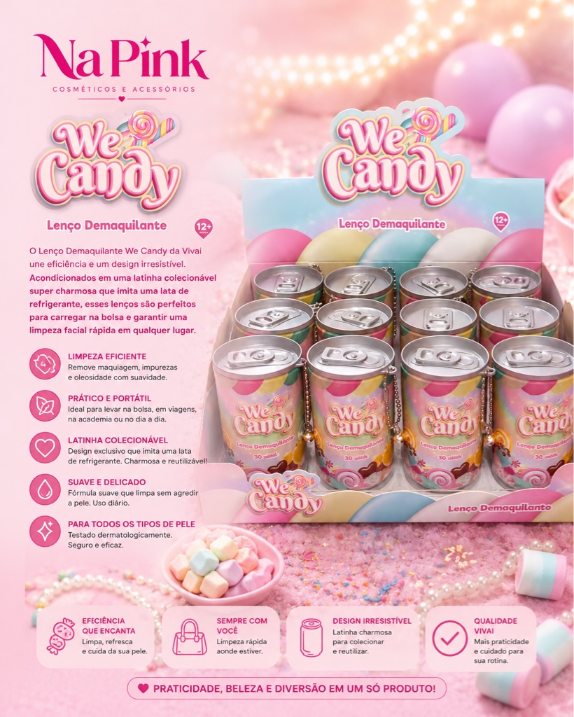 We Candy lenço demaquilante