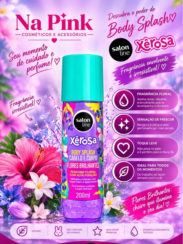 Salon Line Xêrosa Body Splash Flores Brilhantes 200ml
