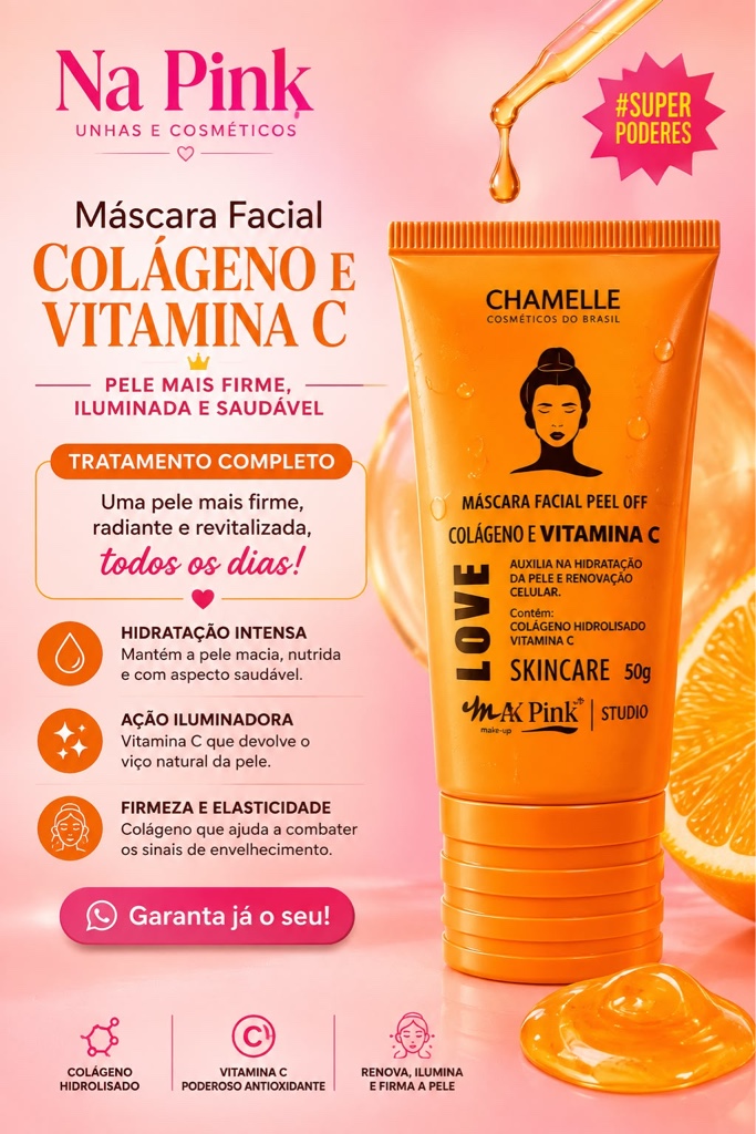 Máscara Facial Colágeno e Vitamina C