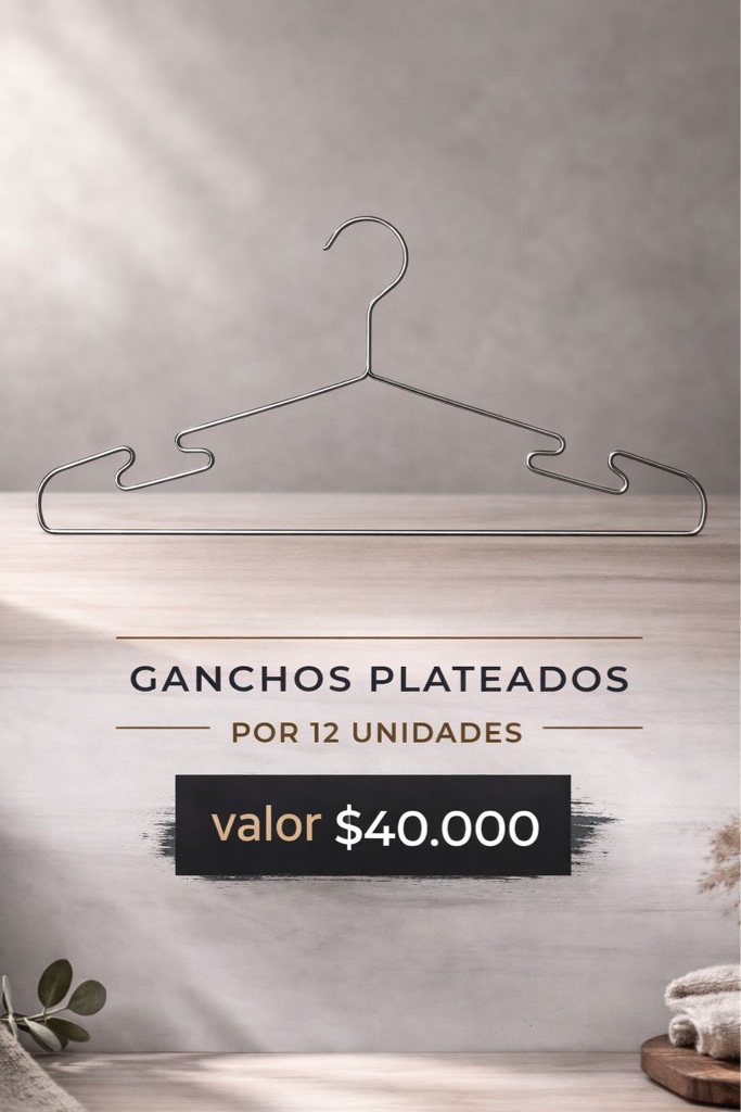 GANCHO DE BLUSA PLATIADO X12unds