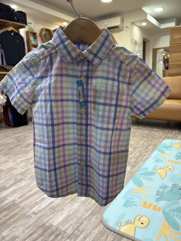 Camisa Manga corta de botones de cuadro de colores niño EPK
