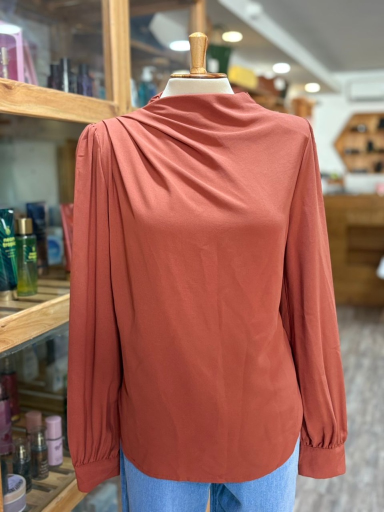 Blusa Manga larga de vestir Terracota