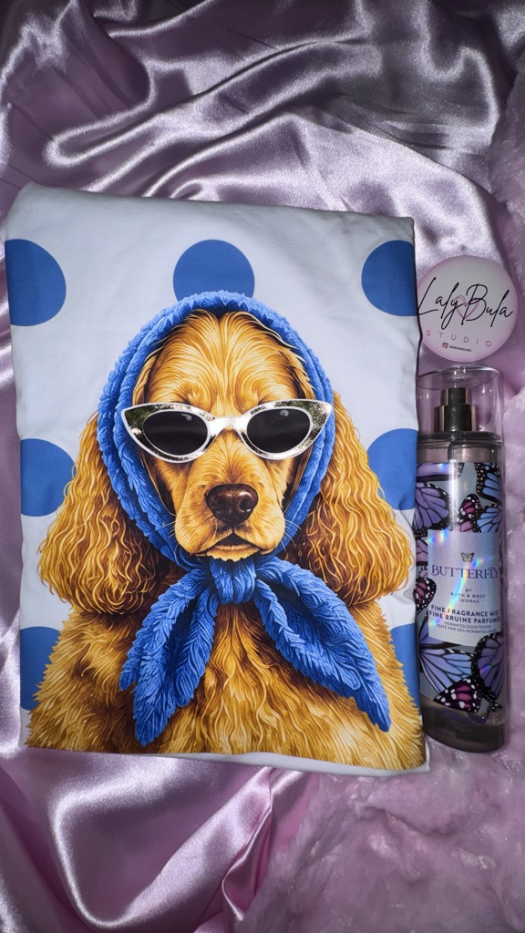 Camiseta perro azul
