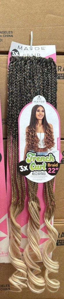 Made x3 french curl braid trenzas 22" #3T427613