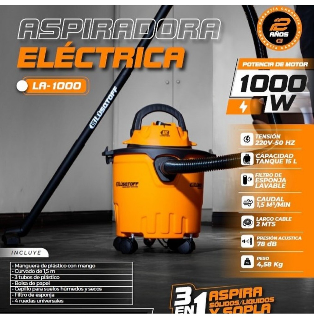 Aspiradora electrica 1000W LUSQTOFF LA-1000 naranja