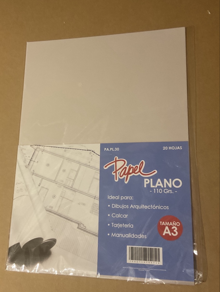Papel plano A3 20 hojas