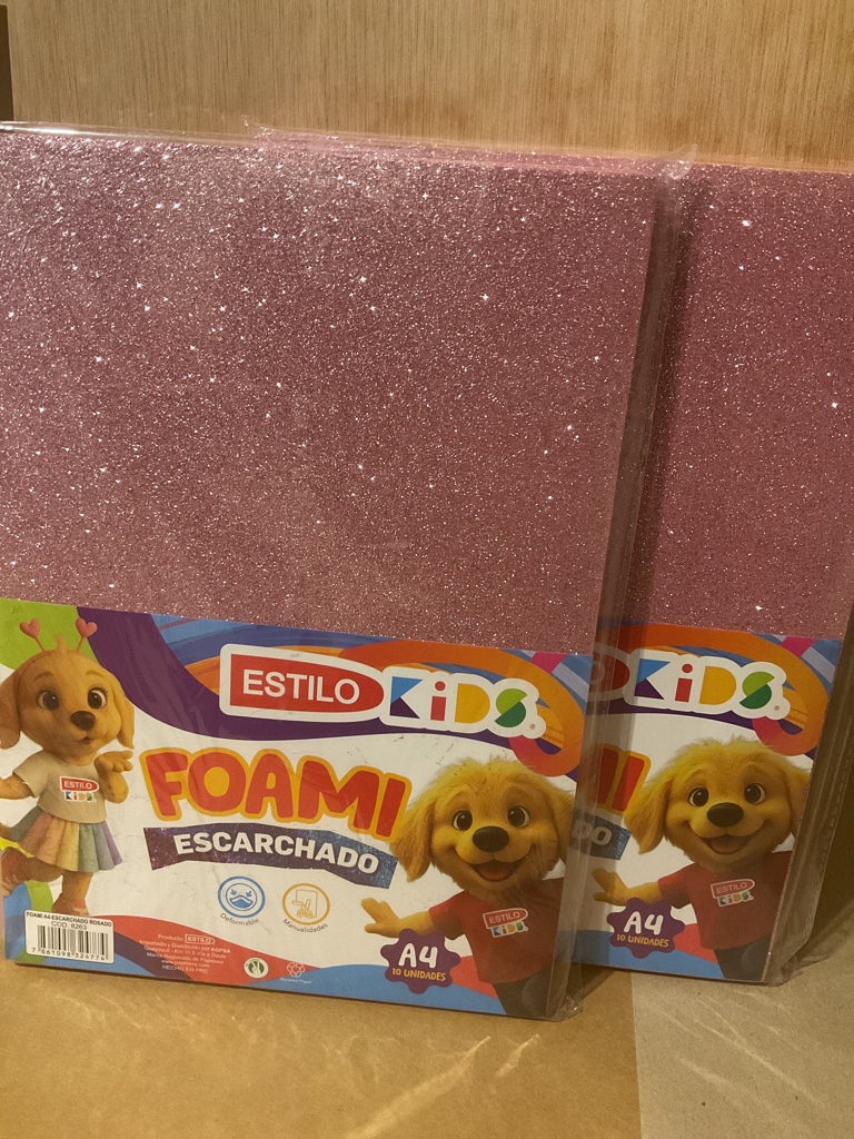Estilo Kids foami escarchado rosado A4