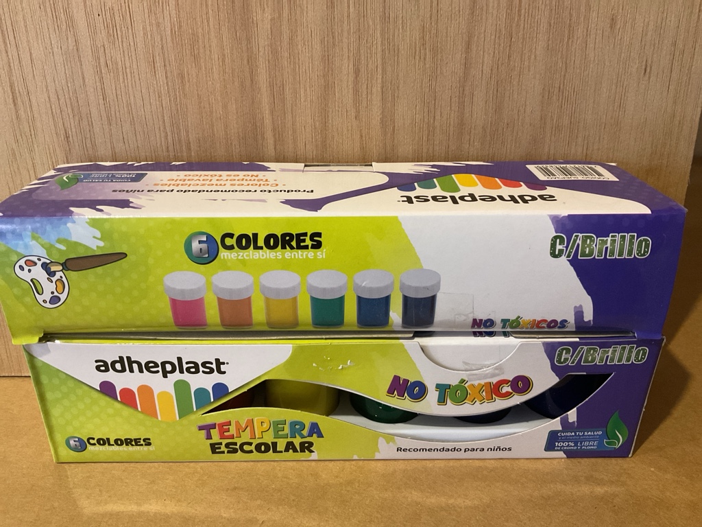 Adheplast tempera escolar 6 colores
