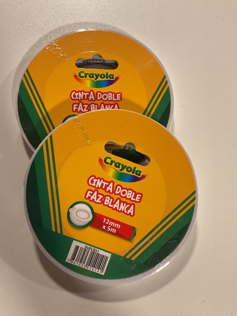 Crayola cinta doble faz blanca