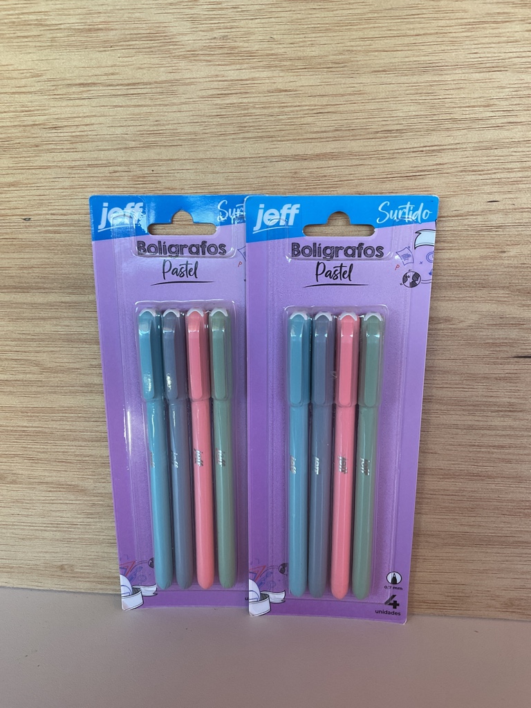 Jeff bolígrafos pastel 4u