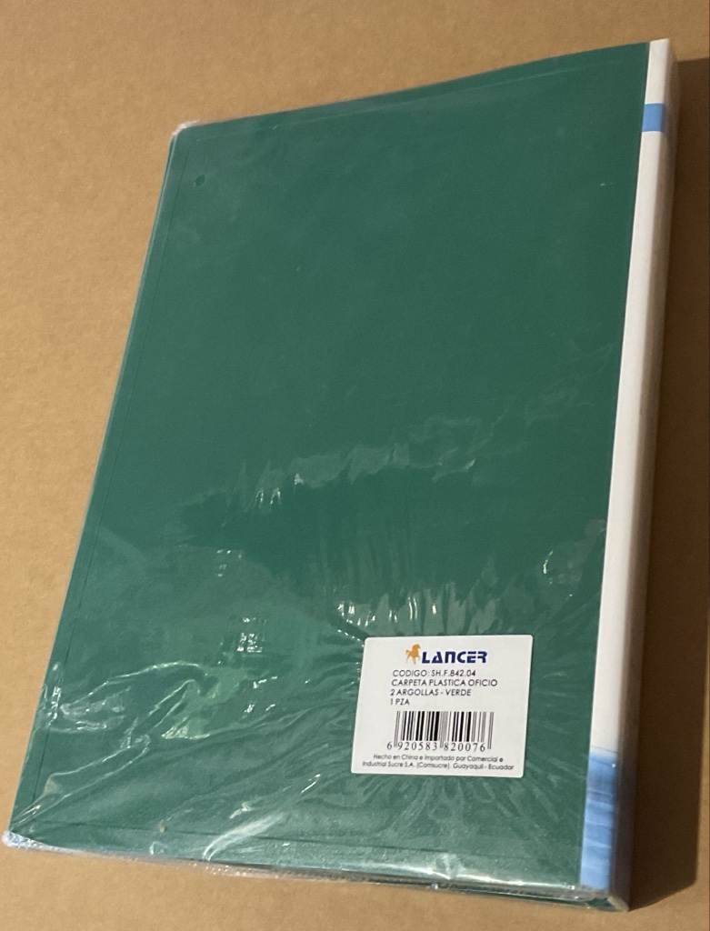 Lancer carpeta verde 2 argollas oficio