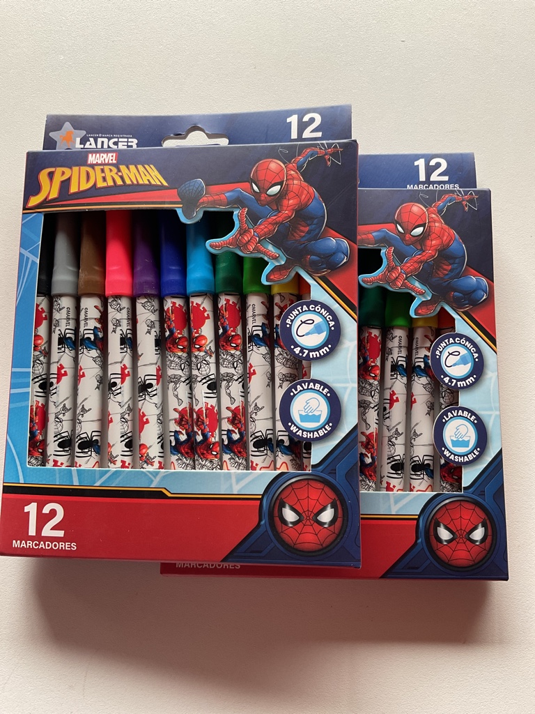 Spider-Man marcadores 12 colores