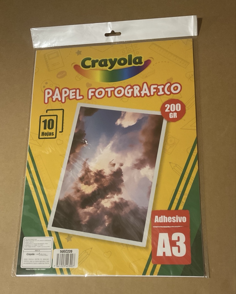 Crayola papel fotografico adhesivo A3