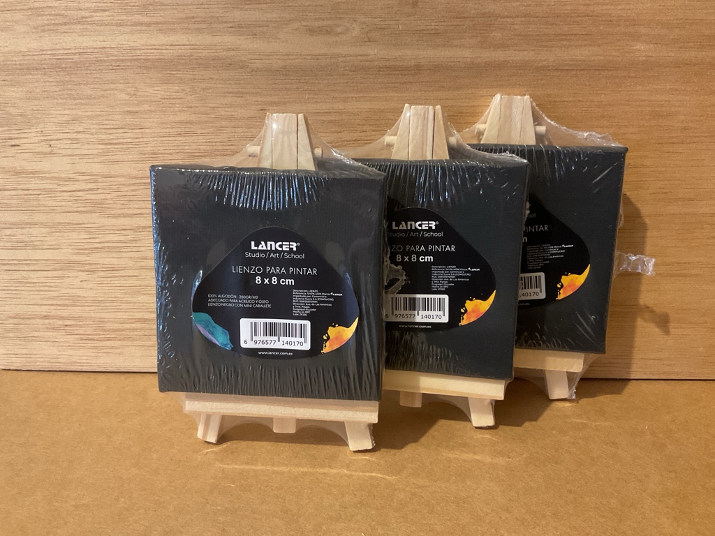 Lancer lienzo para pintar 8x8 cm negro