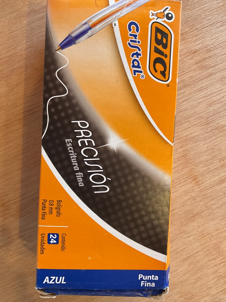 Bic Cristal azul punta fina 24u