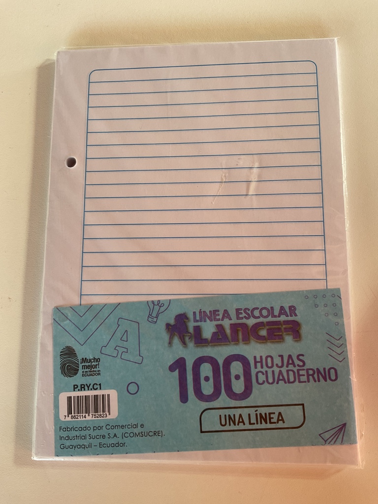 Lancer 100 hojas cuaderno una linea
