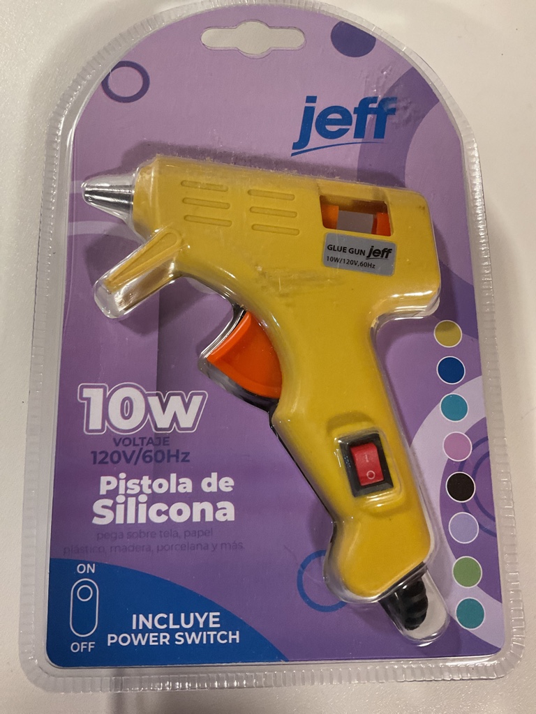 Jeff pistola de silicona amarilla 10W