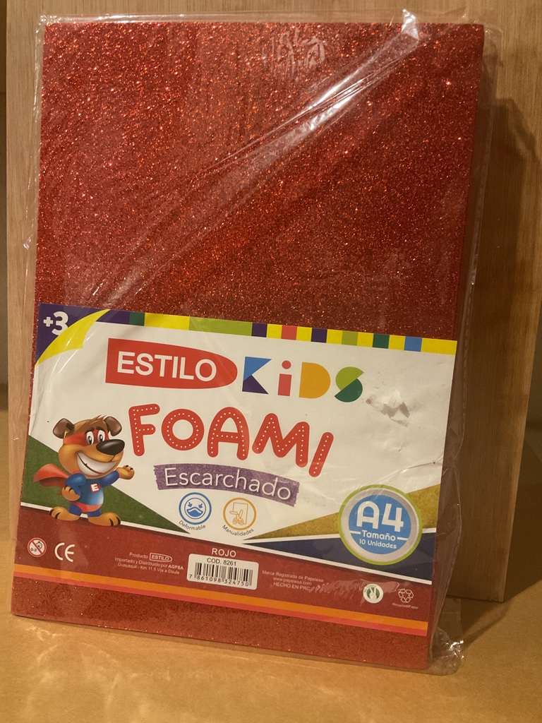 Estilo Kids foamy rojo escarchado A4