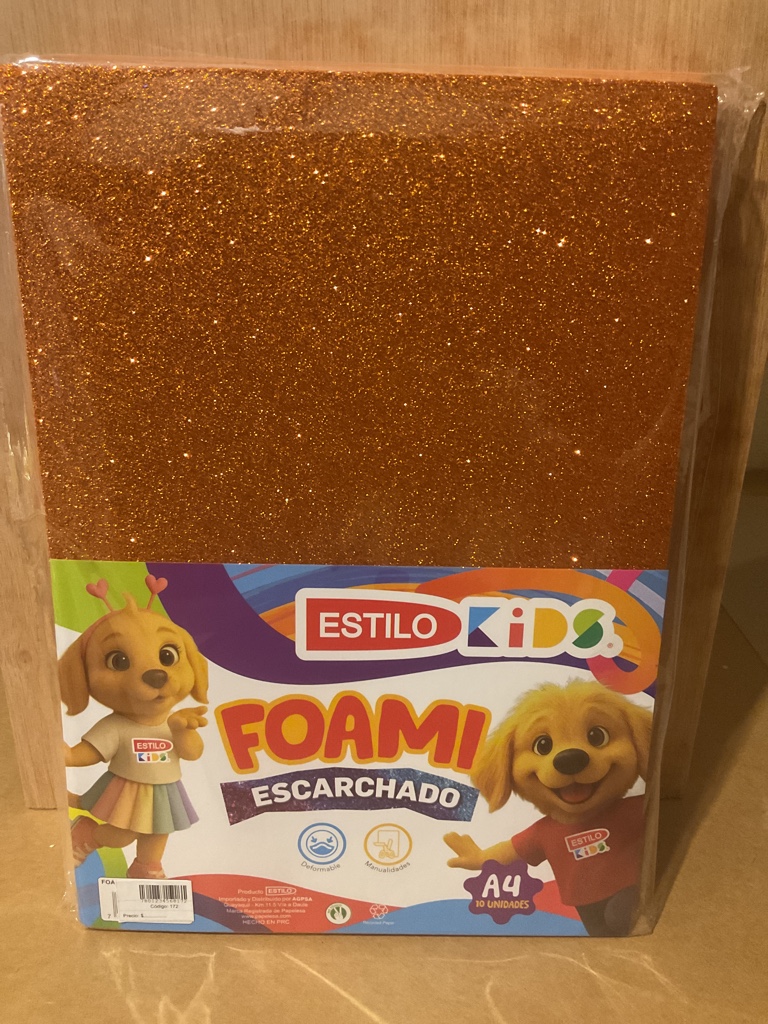 Estilo Kids foamy escarchado naranja A4