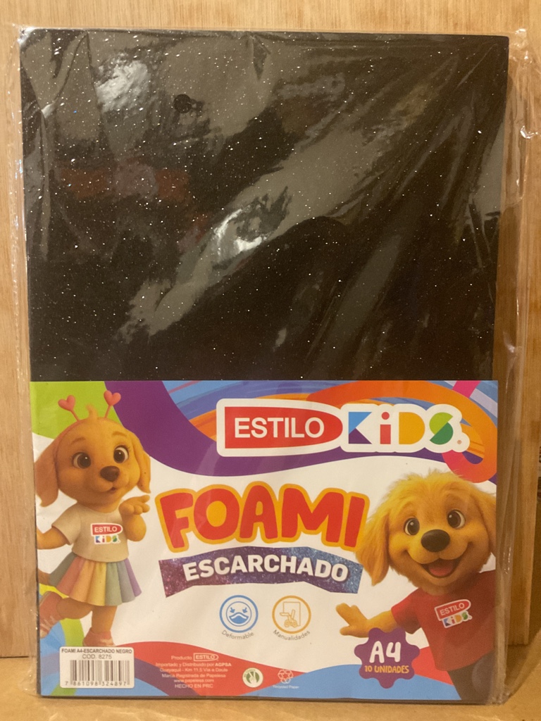 Estilo Kids foamy escarchado negro A4