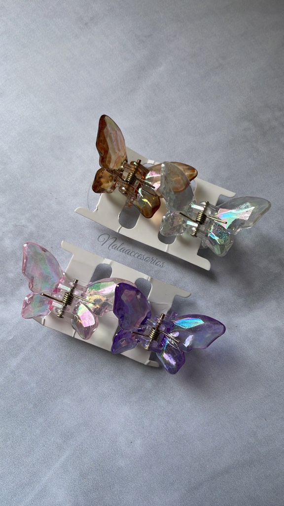 Broches mariposas tornasol x2
