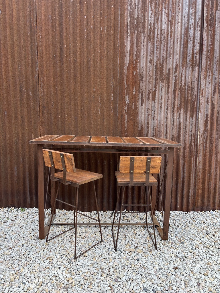 Barra Hierro y Madera 130x60cm