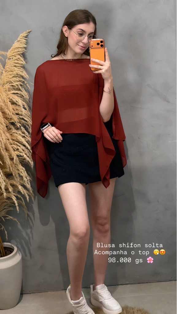 Blusa Tule com Top