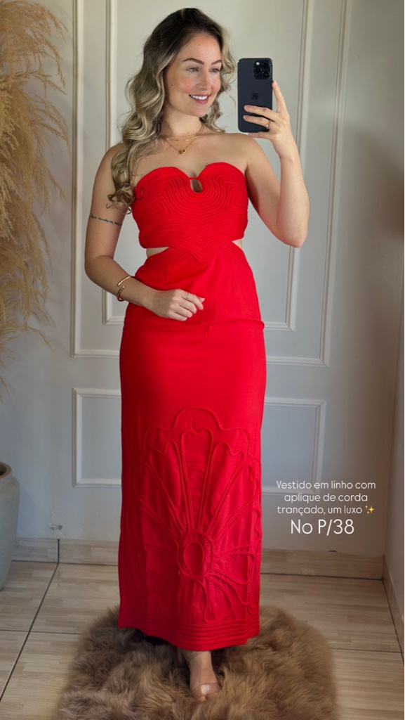 Vest boutique linho tqc vermelho