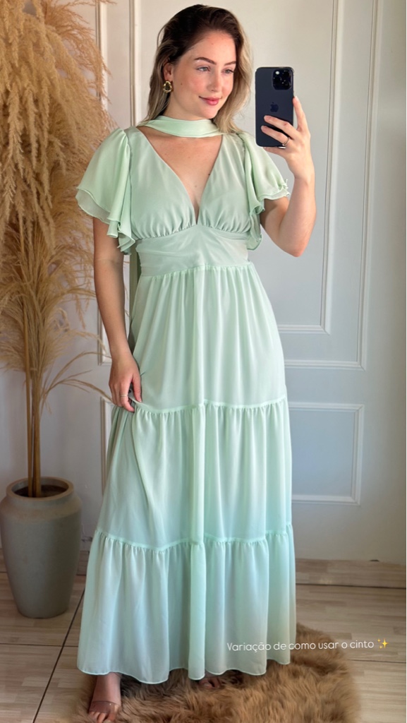vest chifon menta
