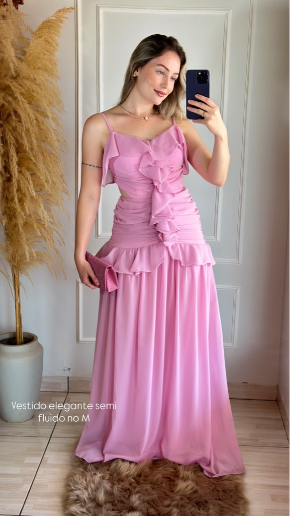 VESTIDO TULE BABADO FESTA