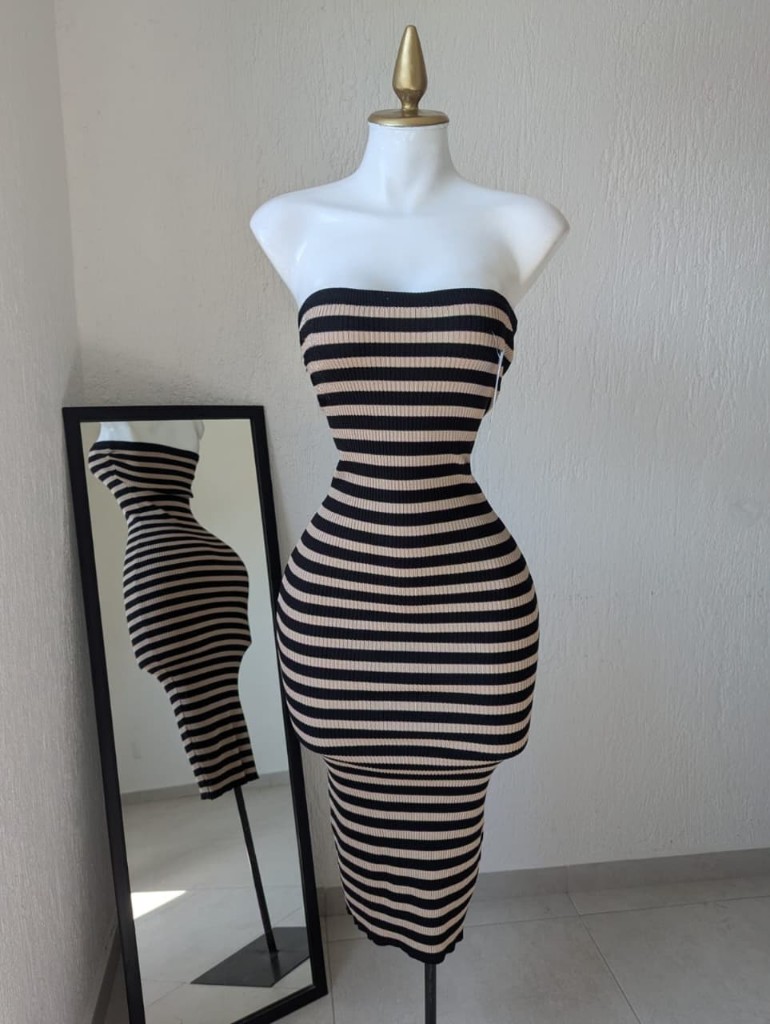 Vestido rayado CAFE UB 3923 SALVA